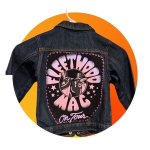 Kids Denim Fleetwood Mac Jacket.. Upcycle..Rock Band ..Wrangler